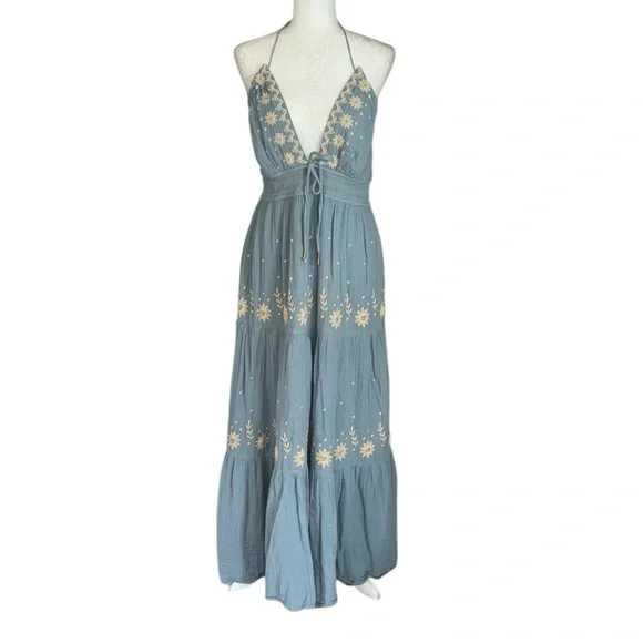 free people real love embroidered dress Off the Shoulder Embroidered Corset Trumpet Dress main image 1